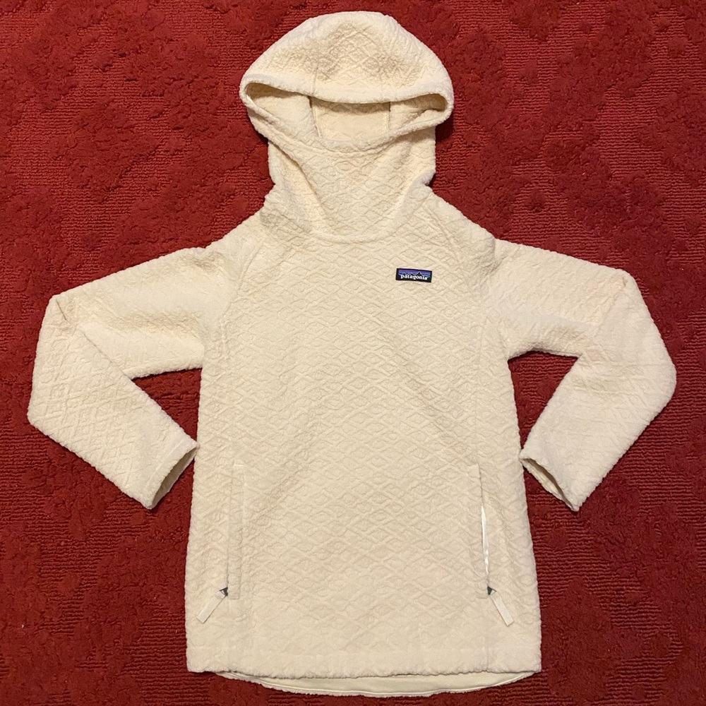 Patagonia Capra fleece Diamond hoodie sweater cream color XSMALL CLEAN